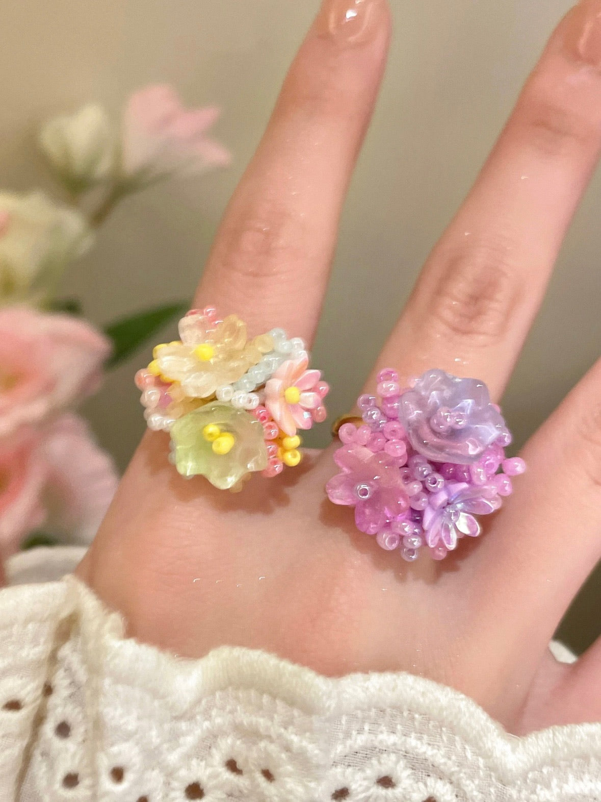 Aurora Bead Bloom Ring