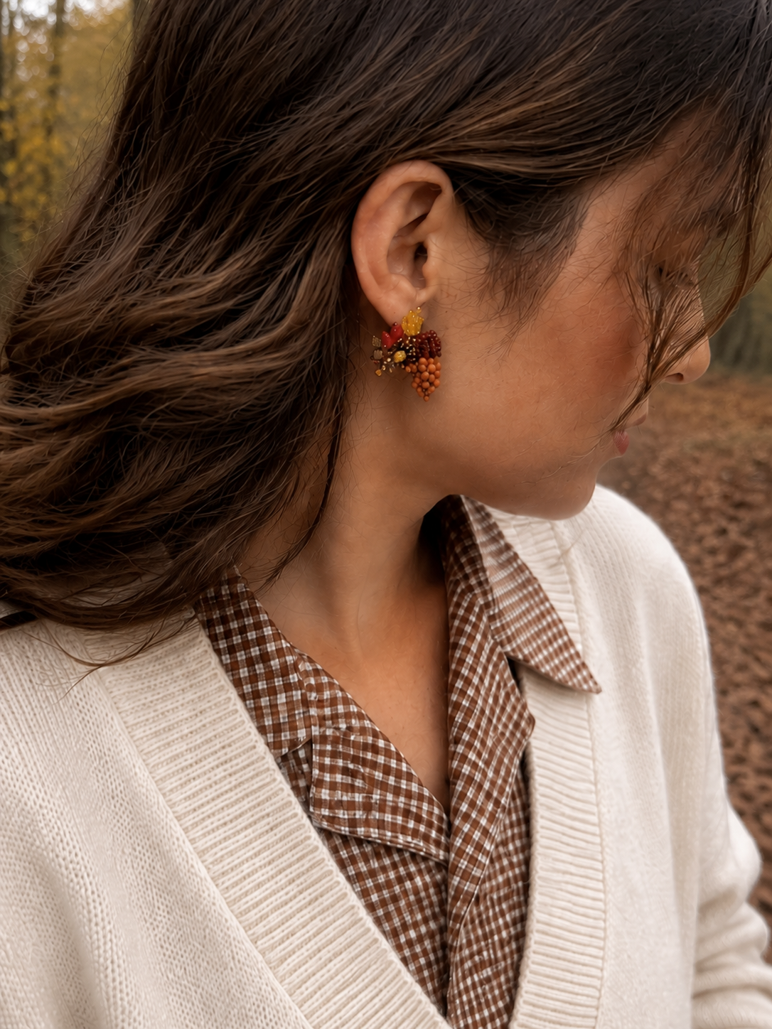 Clove Harvest Beaded Stud Earrings