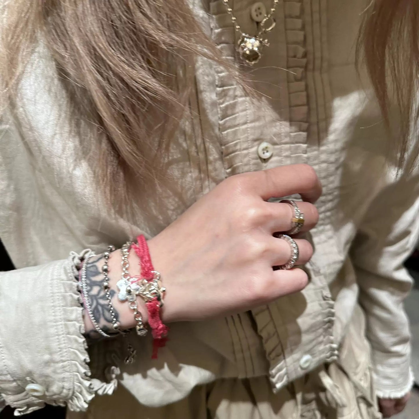 Rhea Pink Heart Bracelet