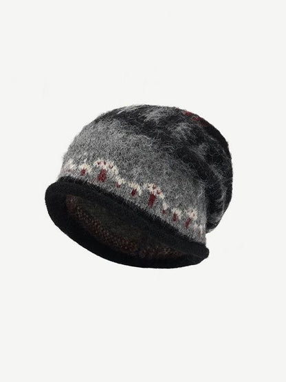 Willow Fuzzy Patterned Knit Beanie