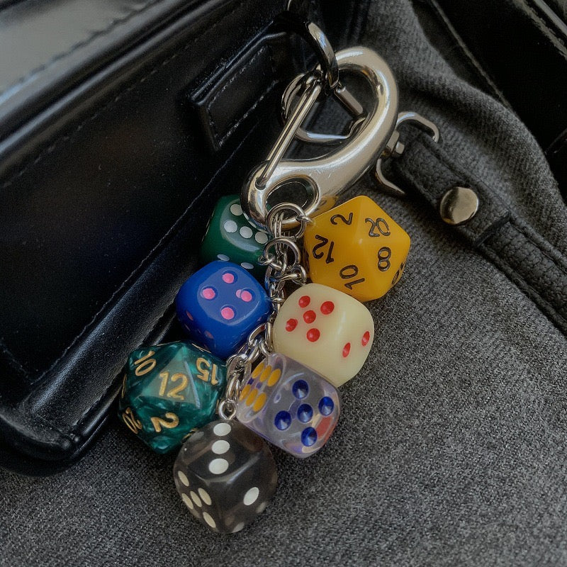 Neon Fortune Roll Dice bag charm