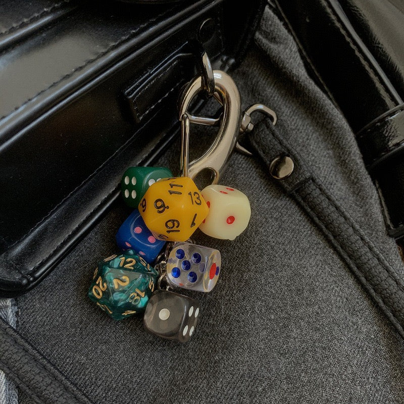 Neon Fortune Roll Dice bag charm