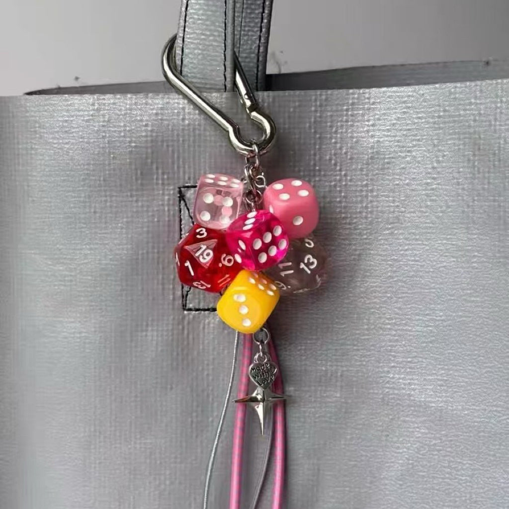 Neon Fortune Roll Dice bag charm