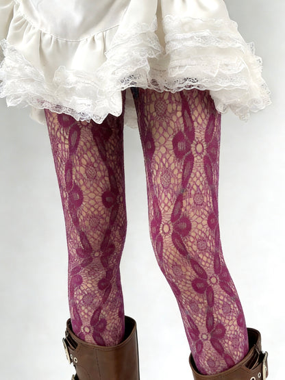 Iris Floral Fishnet Tights