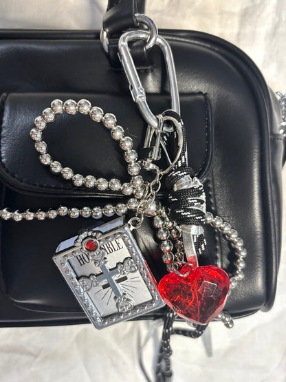 Holly Cross Bible Bag Charm