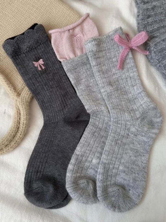 Heidi Bow Knit Sock Set