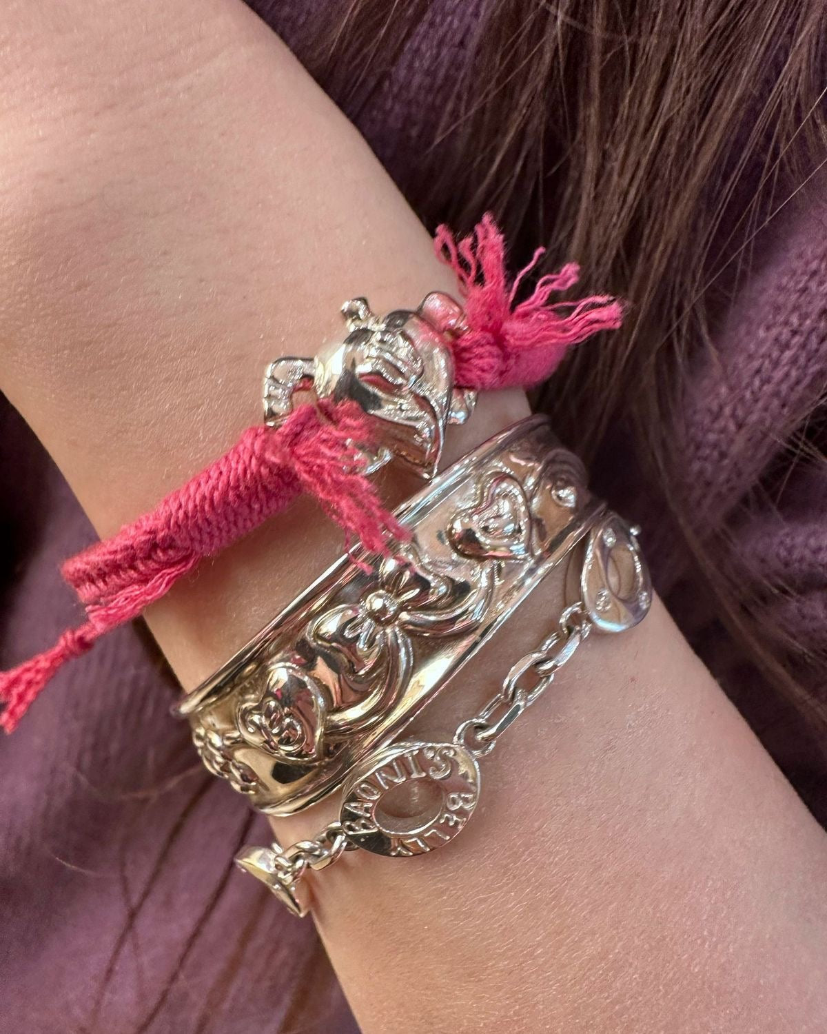 Rhea Pink Heart Bracelet