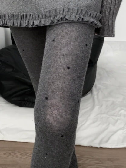 Margot Gray Polka Dot Tights