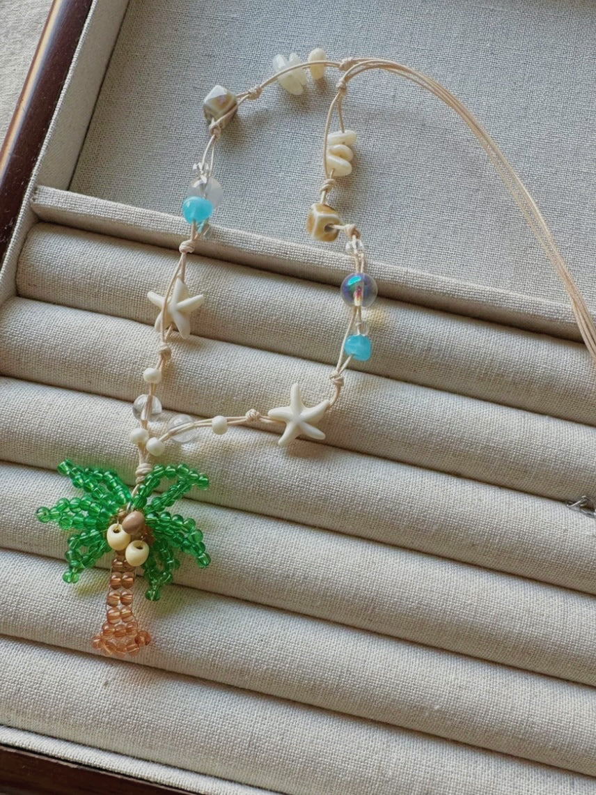 Lilo Coconut Tree Beaded Necklace