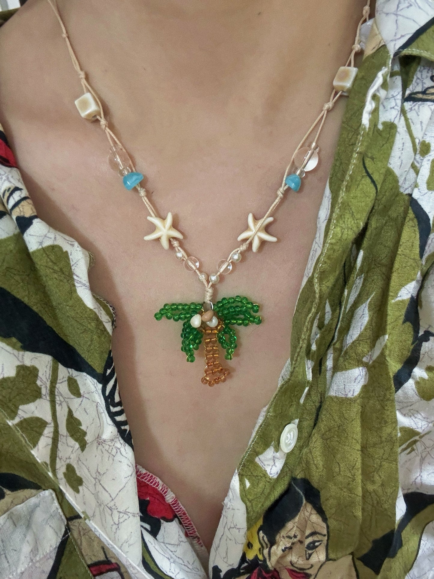 Lilo Coconut Tree Beaded Necklace