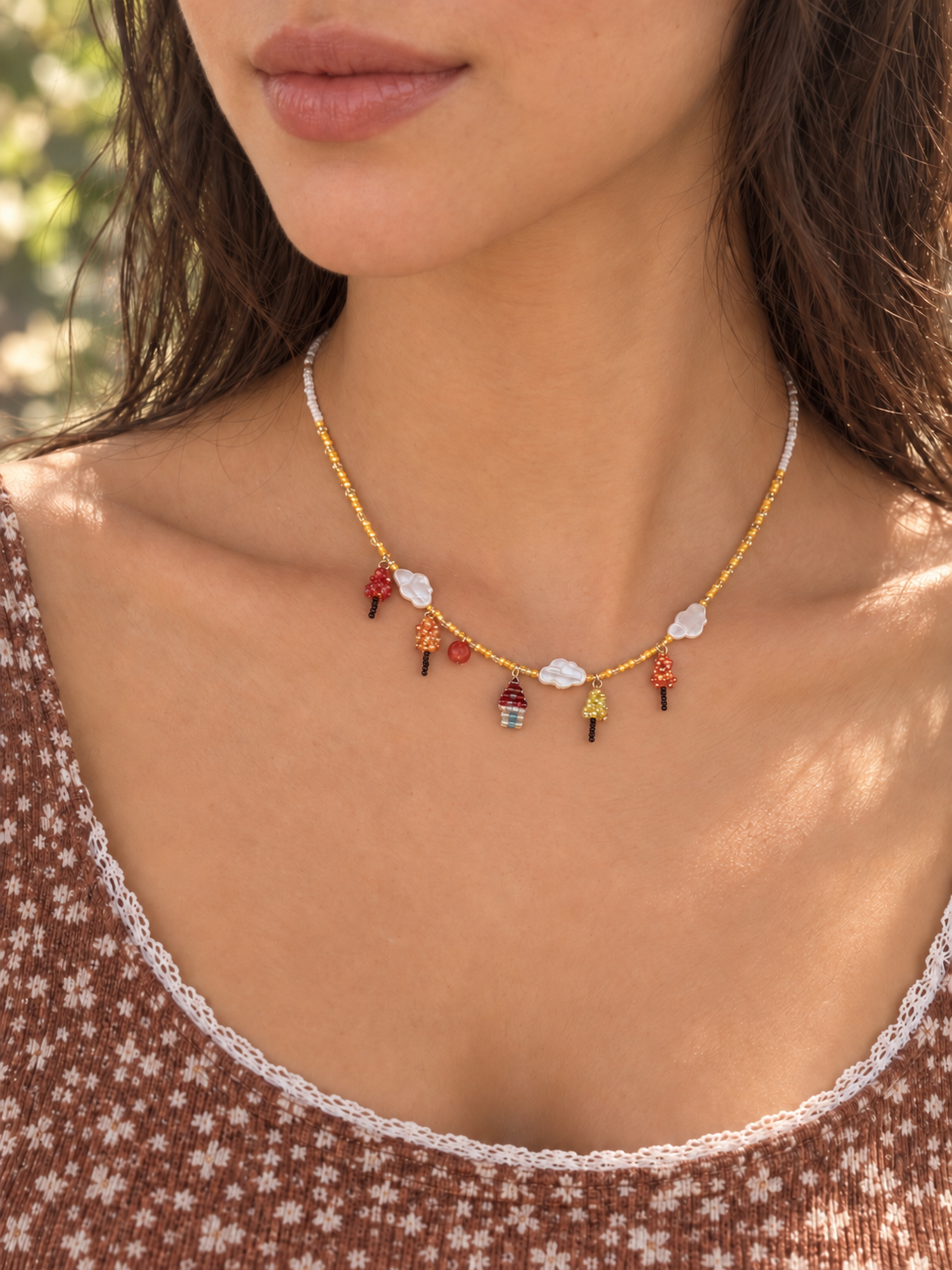 Willa Amber Cloud Charm Necklace