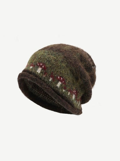 Willow Fuzzy Patterned Knit Beanie