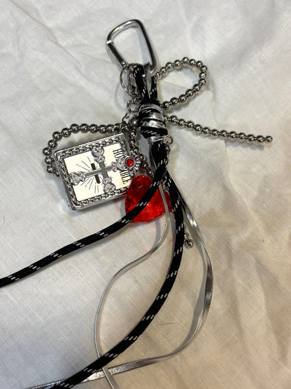 Holly Cross Bible Bag Charm