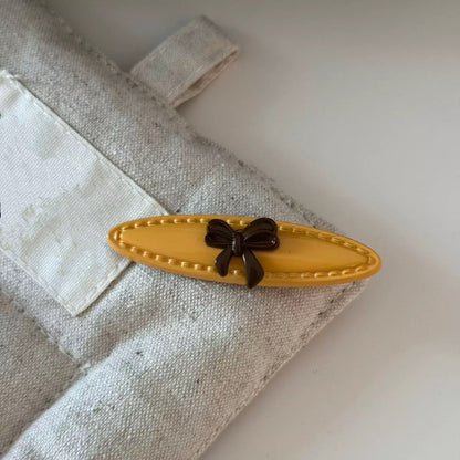 Amber Cocoa Bow Clip Set