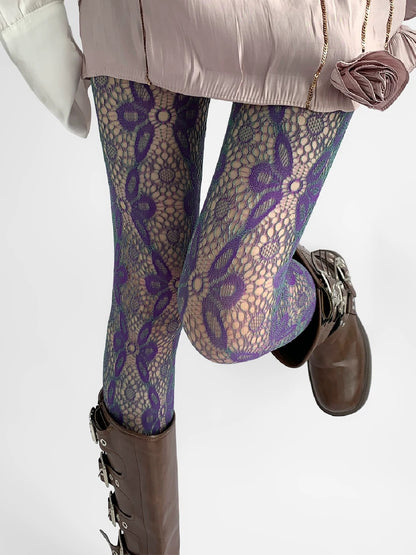 Iris Floral Fishnet Tights