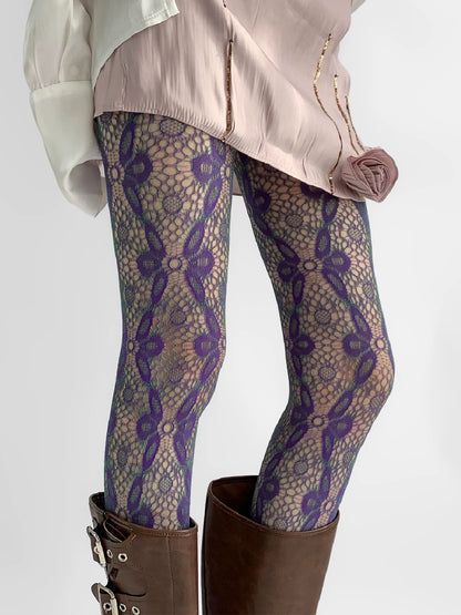 Iris Floral Fishnet Tights