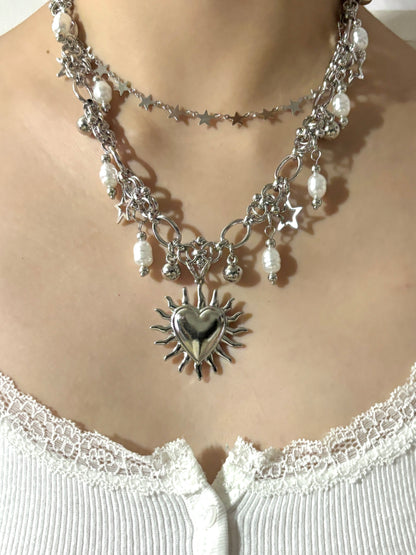 Lunaria Heart Pendant Necklace