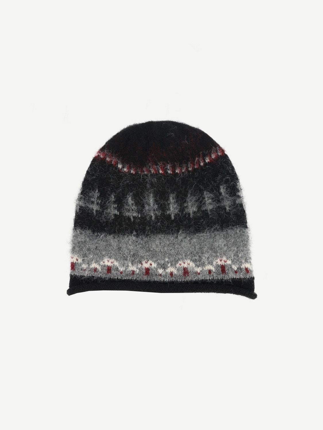 Willow Fuzzy Patterned Knit Beanie