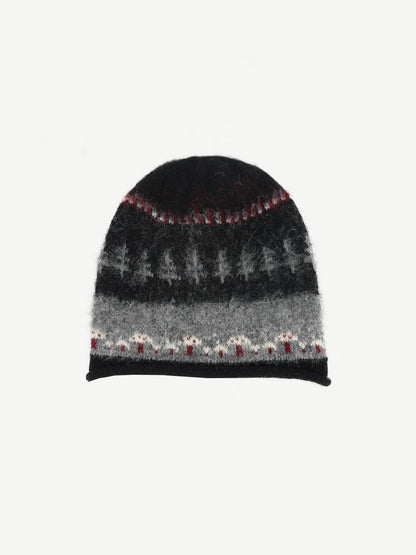 Willow Fuzzy Patterned Knit Beanie