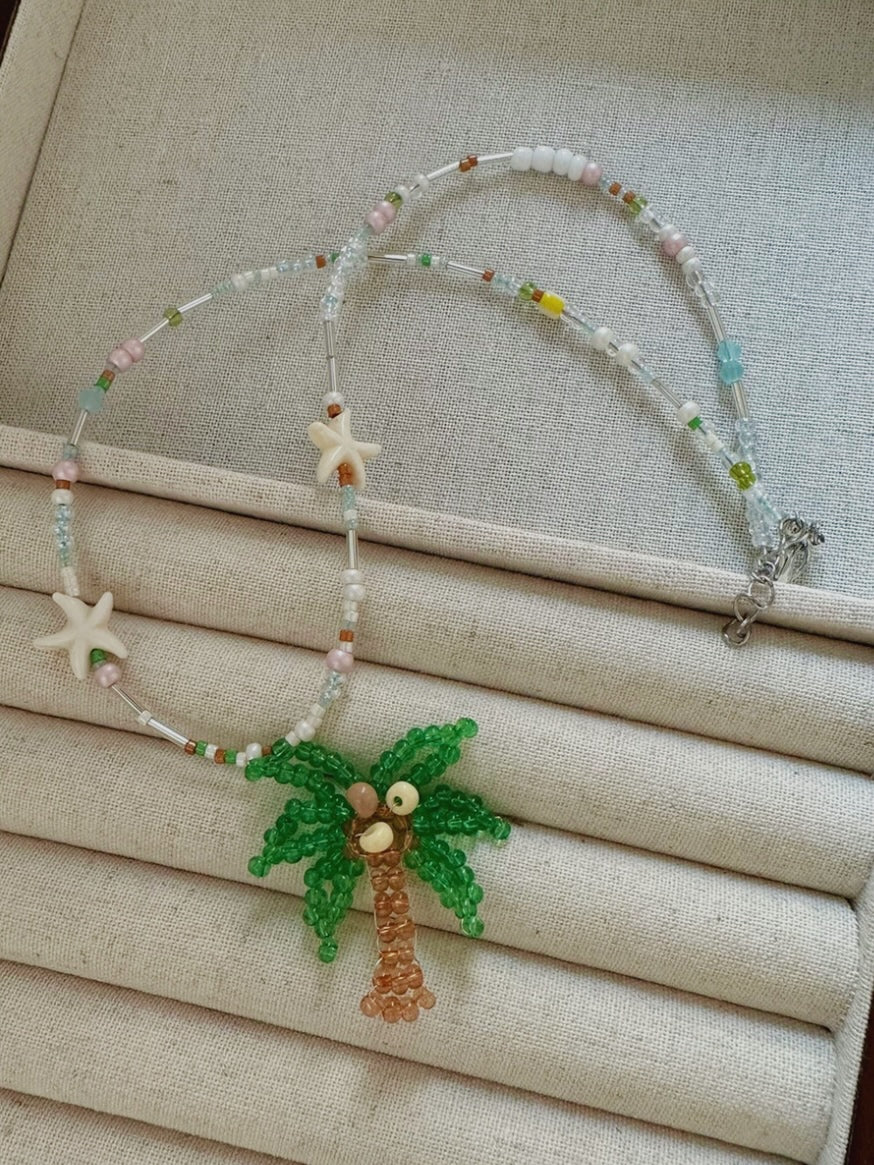 Lilo Coconut Tree Beaded Necklace