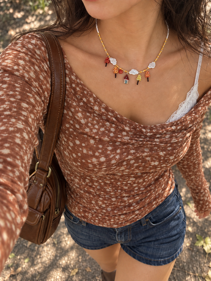 Willa Amber Cloud Charm Necklace