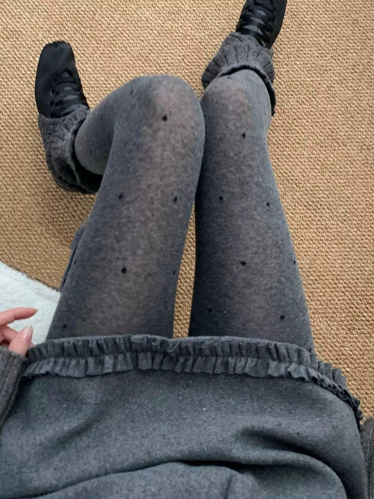 Margot Gray Polka Dot Tights