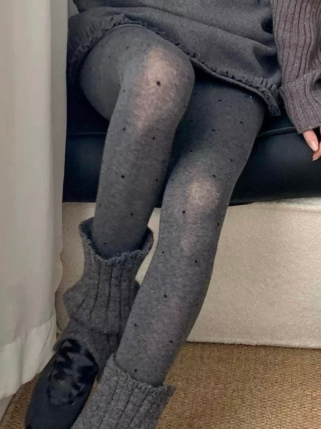 Margot Gray Polka Dot Tights