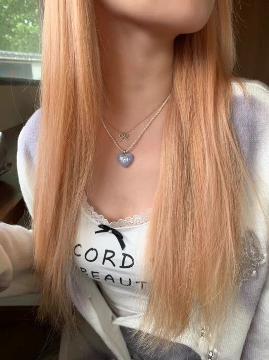 Eira Mist Heart Pearl Necklace