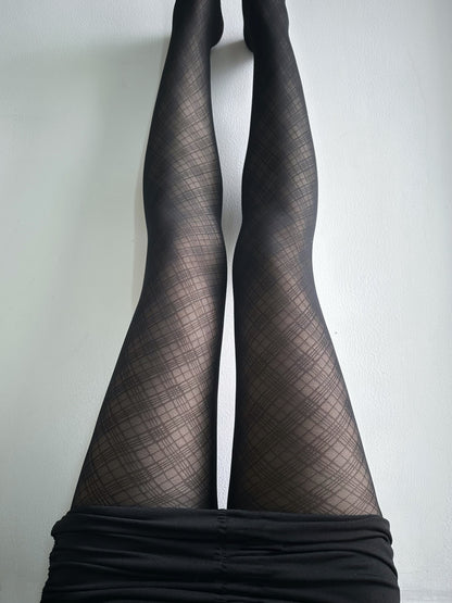Evelyn Plaid Tights