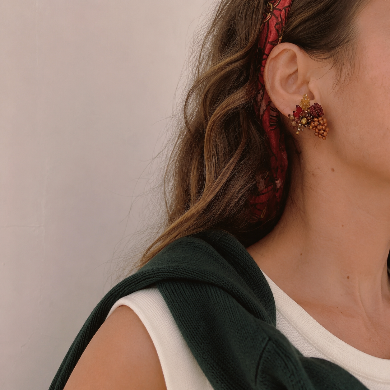 Clove Harvest Beaded Stud Earrings