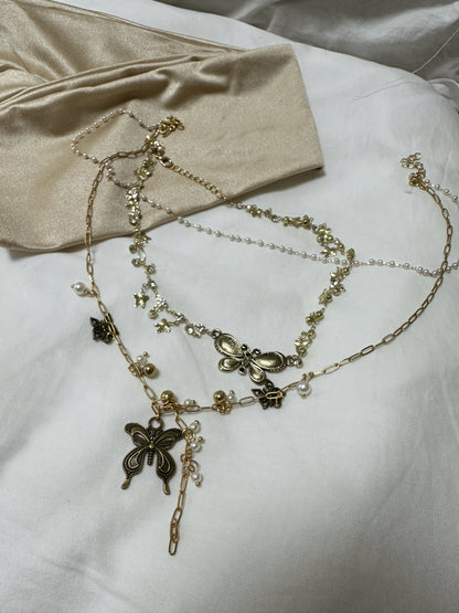 Lola Bronze Flutter Necklace Duo