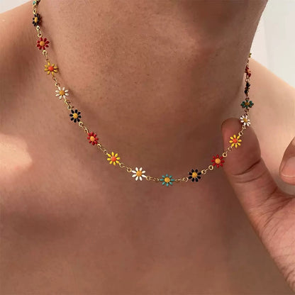 Sunny Pastel Daisies Necklace