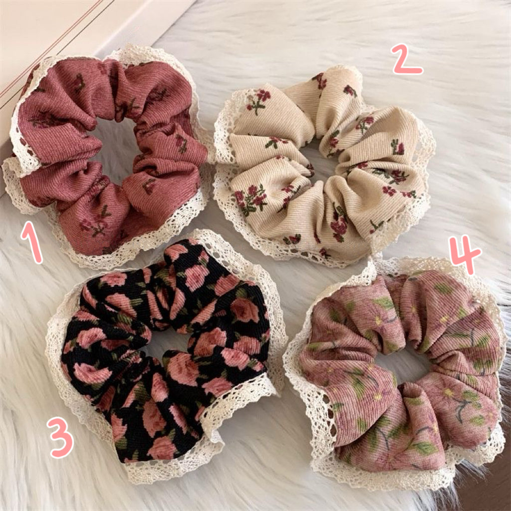 Elodie Lace Garden Scrunchie