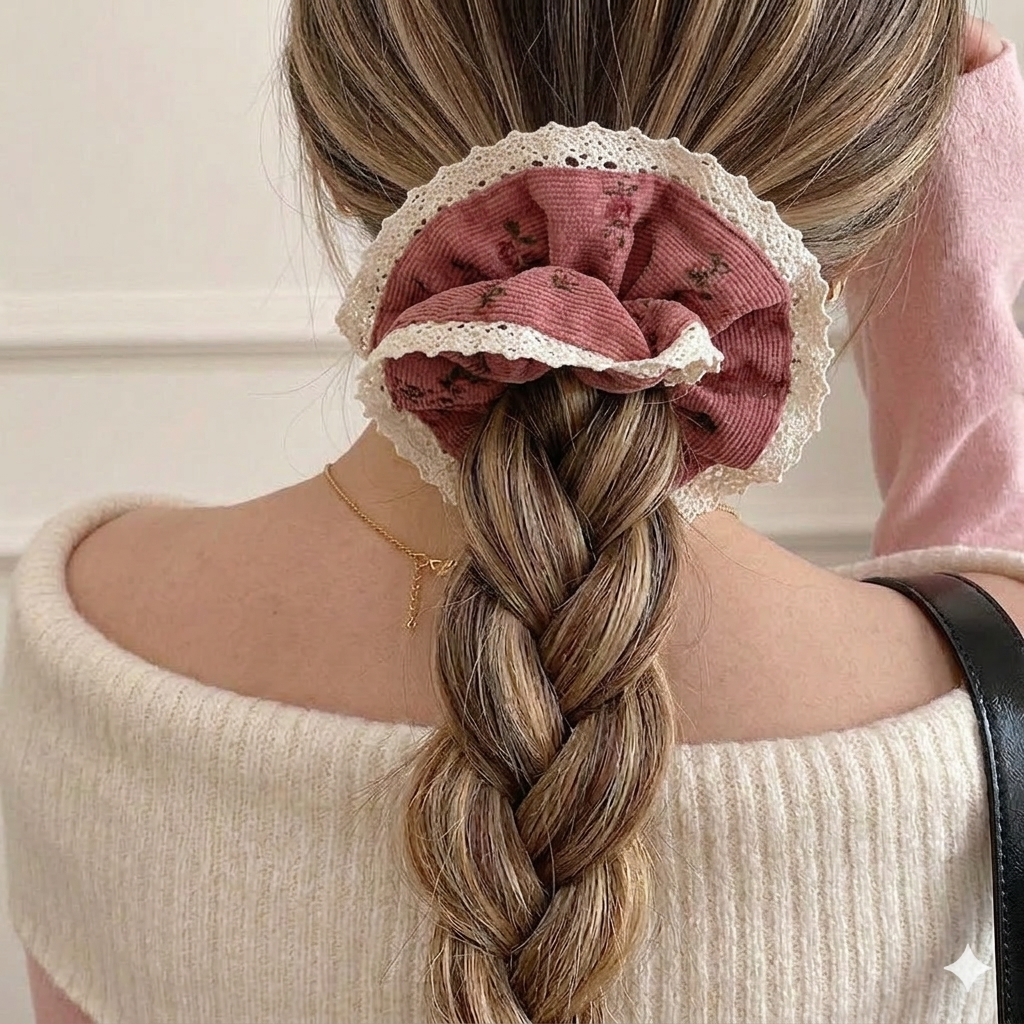 Elodie Lace Garden Scrunchie