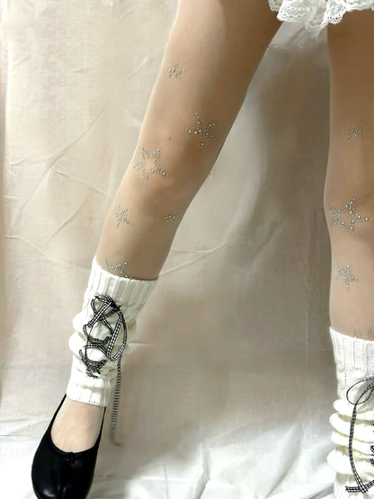 Estelle Star Rhinestone Sheer Tights