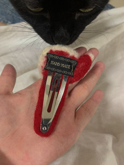 Santa Christmas Woolen Hair Clips