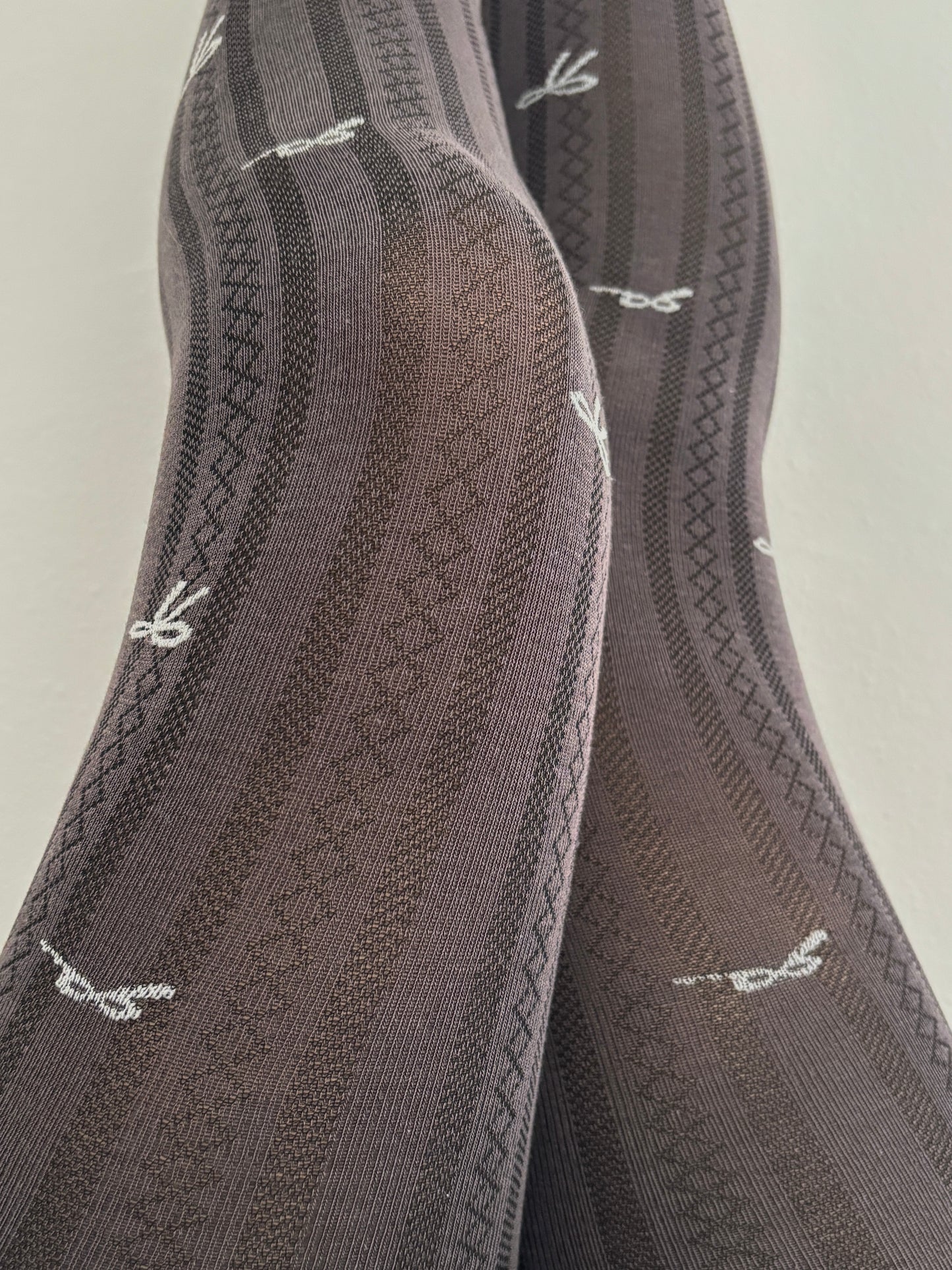 Chloe Bow Cable Knit Tights