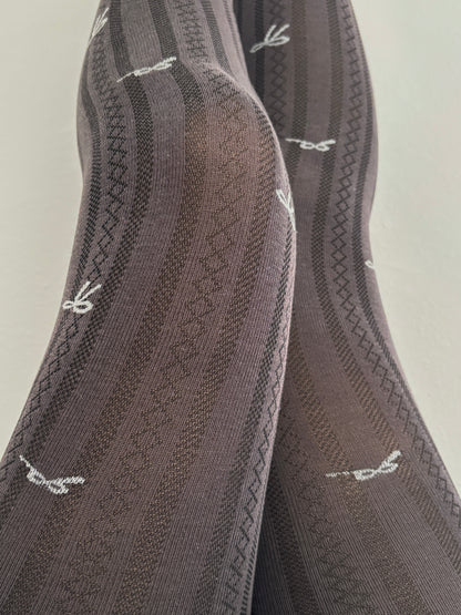 Chloe Bow Cable Knit Tights