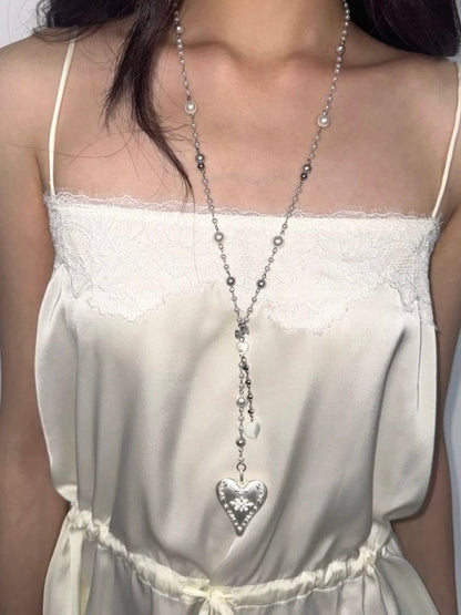Sophie Pearl Heart Long Necklace