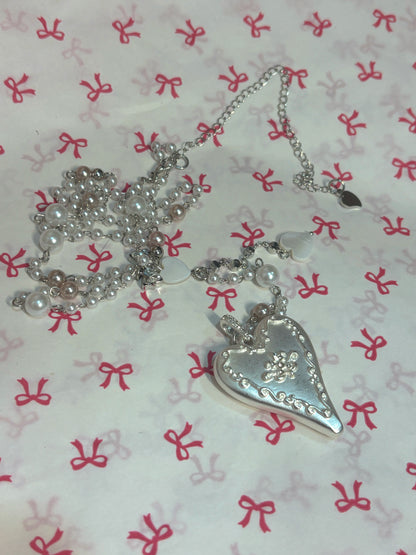Sophie Pearl Heart Long Necklace
