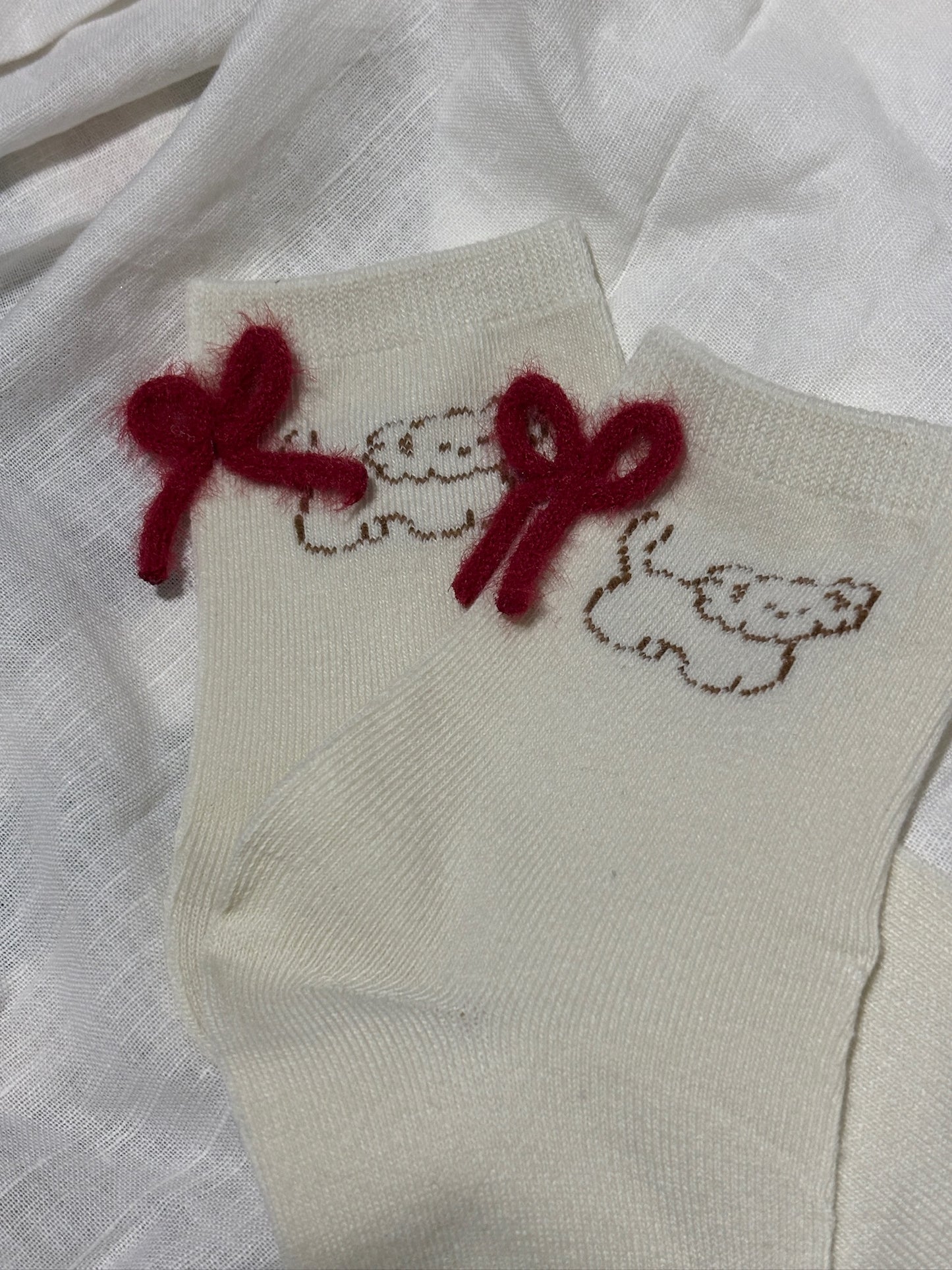 Aria Bow Pup Socks Set