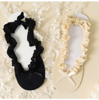 Lila Lace Bow Ankle Socks