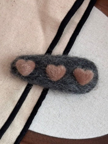 Alice Heart Plush Hair Clips