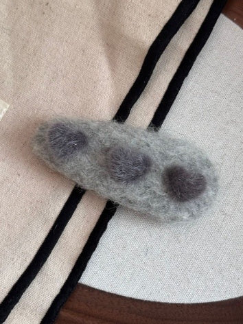 Alice Heart Plush Hair Clips