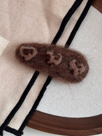 Alice Heart Plush Hair Clips