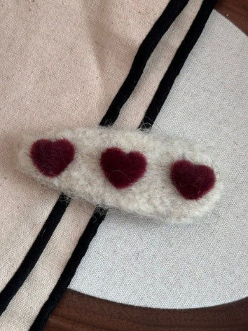 Alice Heart Plush Hair Clips