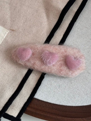 Alice Heart Plush Hair Clips