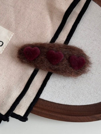 Alice Heart Plush Hair Clips