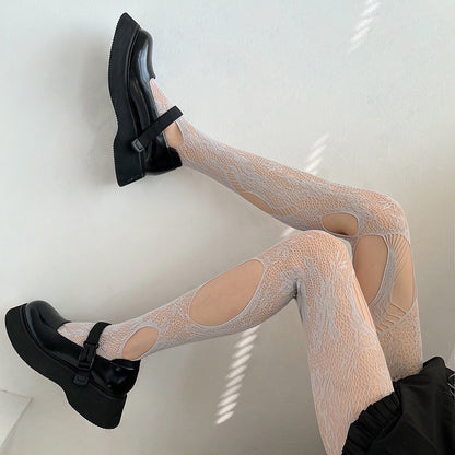 Charlotte Cut-out Lace Tights