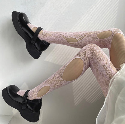 Charlotte Cut-out Lace Tights